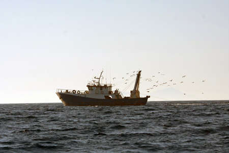 Fisher ship in the sea