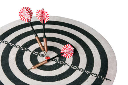 Darts board with arrowsの写真素材