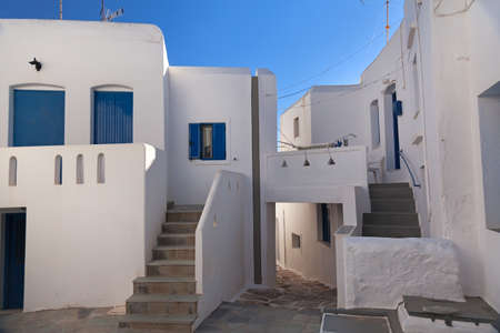 White houses and blue sky on the greek islandの写真素材