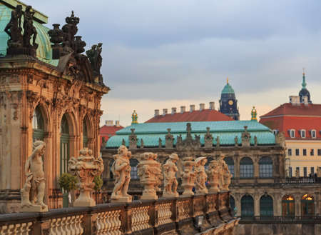 Row of statues  at Zwinger palace in Dresden, Germanyのeditorial素材