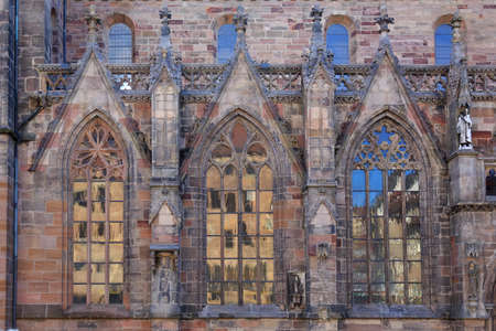Windows in Saint Sebaldus church of Nuremberg, Germanyのeditorial素材