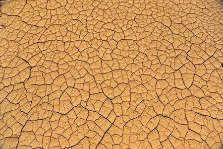 Clay cracks on the ground near Zabriskie point, California, USA, Death Valleyの写真素材