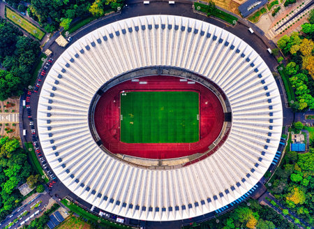Aerial view of the National Stadium in Kuala Lumpur, Malaysia.