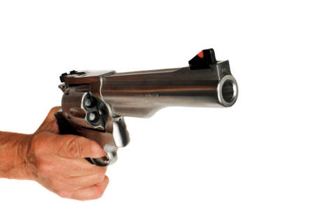 44 Magnum Handgun Revolver isolatedの写真素材