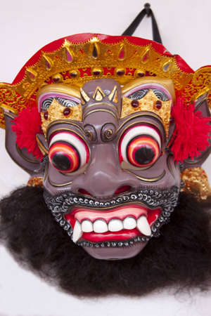 Santa Fe International Folk Art Market, Santa Fe, New Mexico, USA. Indonesia, Bali, wooden maskのeditorial素材