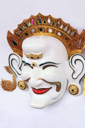 Santa Fe International Folk Art Market, Santa Fe, New Mexico, USA. Indonesia, Bali, wooden mask