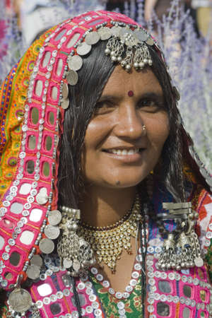 International Folk Art Market held annually in Santa Fe, New Mexico, USA, woman from Indiaのeditorial素材