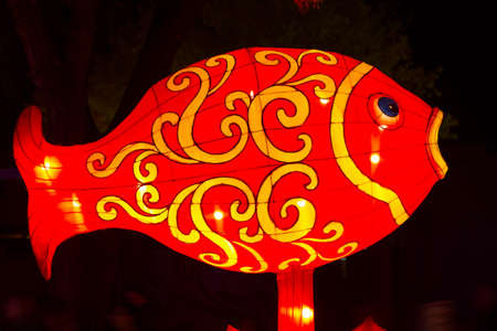 ALBUQUERQUE, NEW MEXICO, USA- NOVEMBER 12,2017: Chinese Lantern Festival lit up at night to celebrate the Chinese New Yearのeditorial素材