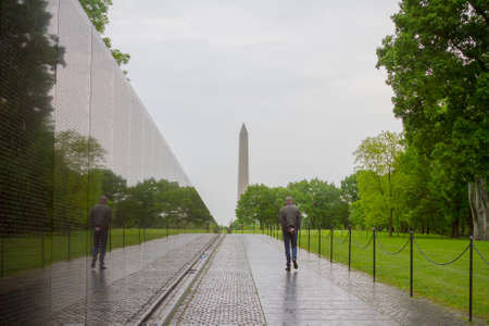 Vietnam Veterans Memorial, in Washington DC,  Vietnam Memorial Wall, designed by Maya Lin, dedicated in 1982のeditorial素材