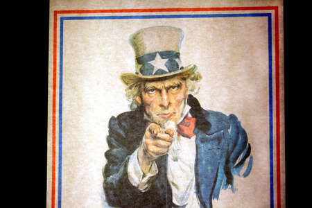 WASHINGTON D.C., USA - MAY 11, 2016: Uncle Sam I Want You for the U.S. Army Recruitment Poster by James Montgomery Flagg at  National Air and Space Museum in Washington D.C. Smithsonian Institutionのeditorial素材