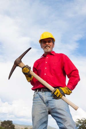 Contractor, builder with Yellow Hard Hat portrait