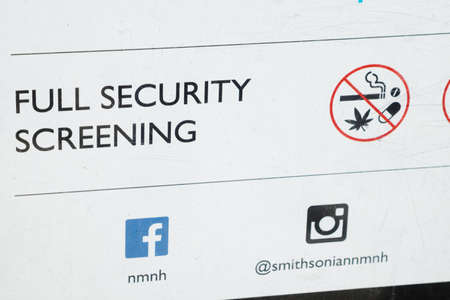 security screening signのeditorial素材