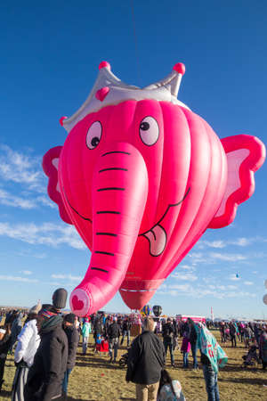 Albuquerque, New Mexico, USA October 12. 2019: Albuquerque International Balloon Fiesta. Princess Nelly ballon. Held every year early October for nine days. Largest such festival in the world. With over 100 pilots from foreign countries.のeditorial素材