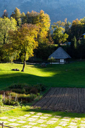 Switzerland, Brienzwiler. Tranquil autumn scenery in the open air museum Ballenberg. Picture taken on 13th of October 2018のeditorial素材