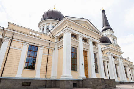 Ukraine, Odessa, Preobrazhenska Street, 12th of June 2019. The 1999 reconstructed neoclassical Transfiguration Cathedralのeditorial素材