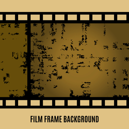 Old film, movie, filmstrip banner for your design. Editable grunge film frame background with space for your text or image. Vector illustrationのイラスト素材