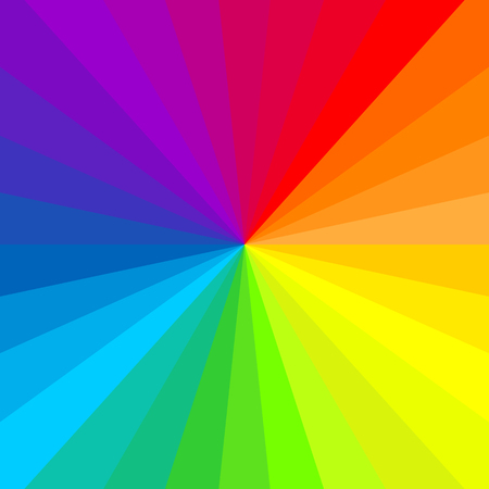 Abstract rainbow radial background. Bright colorful bursts. Vector illustrationのイラスト素材