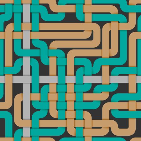 Abstract geometry braided seamless pattern. Elegant graph ruled modern texture background. Vector illustrationのイラスト素材