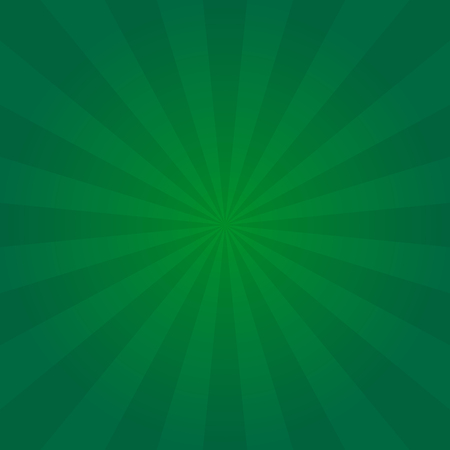 Vintage sun poster green background for St. Patrick's day design or greeting card. Radial element pattern backdrop. Sunburst or starburst. Sunlight placard. Vector illustrationのイラスト素材