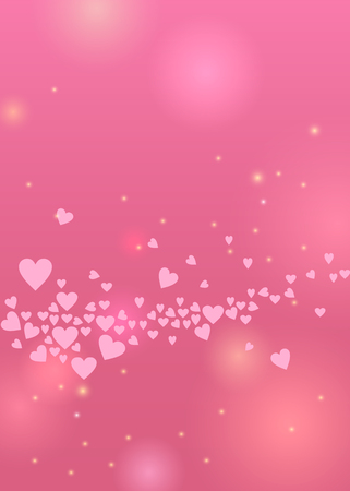 Beautiful holiday spring background for Happy Mother's day design or greeting card. Vector illustration with hearts and sparkles on pink light backdropのイラスト素材