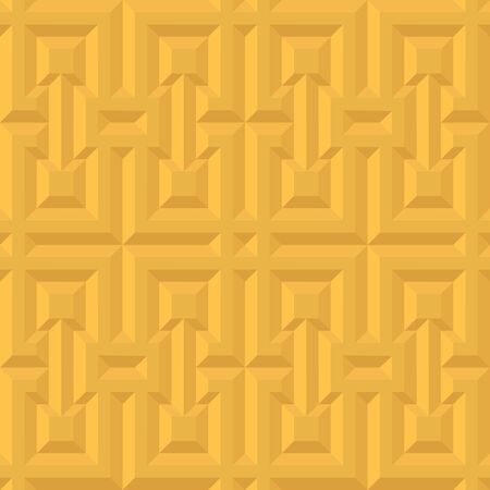 Yellow 3d seamless pattern for geometry design. Abstract bright background vector illustration for color origami styleのイラスト素材