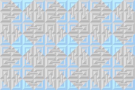 Grey and blue 3d seamless pattern for geometry design. Abstract background  vector illustration for origami styleのイラスト素材