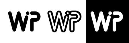 VIP black logo isolated on white background. Logo for your company design. Silhouette and outline variations. Vector illustrationのイラスト素材