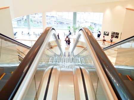 View of a spiral staircase and escalator at   Bangkok Art and Culture Centre   13  JUN 2013 