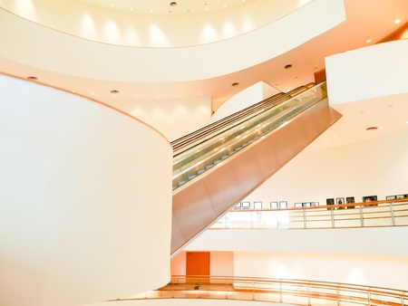 View of a spiral staircase and escalator at  " Bangkok Art and Culture Centre "  13  JUN 2013 のeditorial素材