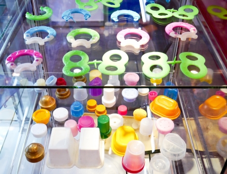 Plastic products colorful in exhibition.の写真素材