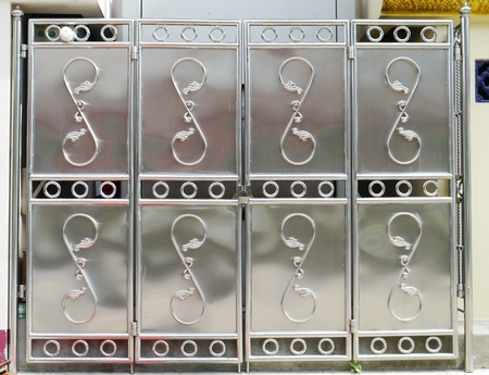 Stainless steel modern art door.の写真素材