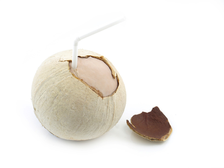 Burn coconut thai food isolate.