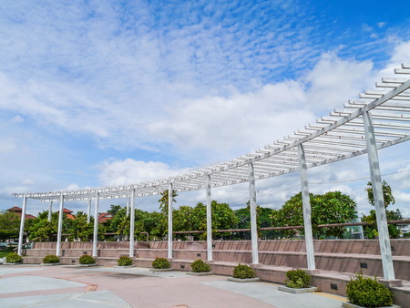 White trellis  in park Thailand.