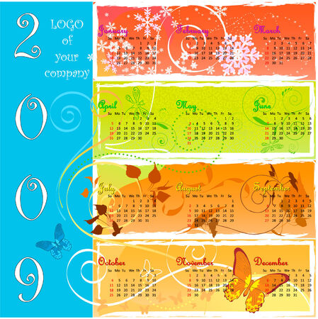 calendar 2009のイラスト素材