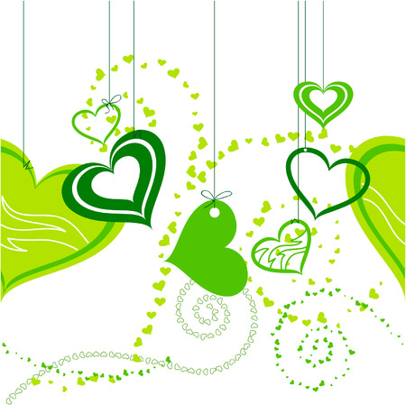 seamless shop window decoration with heartsのイラスト素材