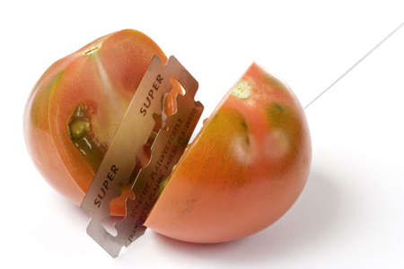 The Razor Blade and the Tomatoの写真素材
