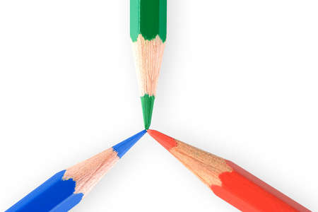 Crayons close-up isolated over a white background with clipping pathの写真素材