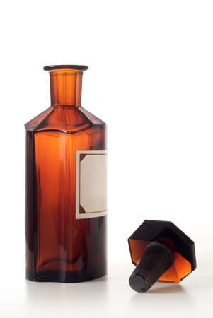 Vintage chemical bottle isolated over a white backgroundの写真素材