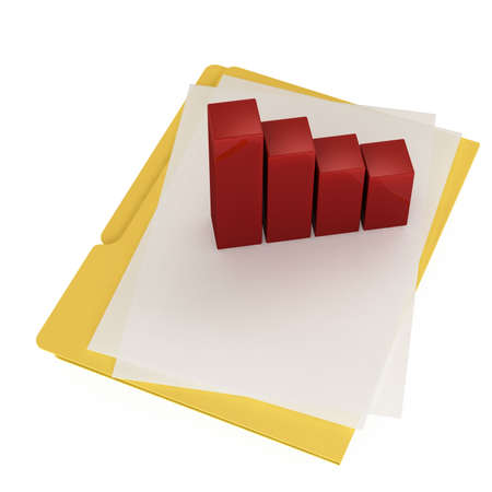 Folder & document icon isolated over a white background. This is a 3D rendered picture.の写真素材
