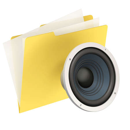 Folder icon isolated over a white background. This is a 3D rendered picture.の写真素材