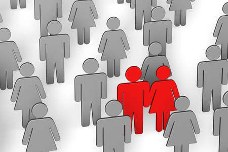 Symbolic people  isolated over a white background.の写真素材