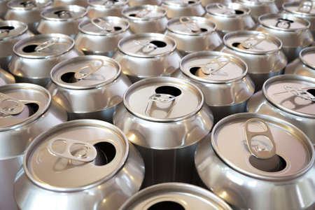 Background picture composed of many aluminium soda cans.の写真素材