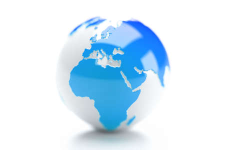 Earth globe isolated over a white background.の写真素材