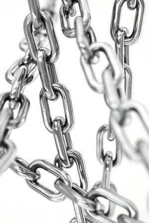 Chains isolated over a white background.の写真素材