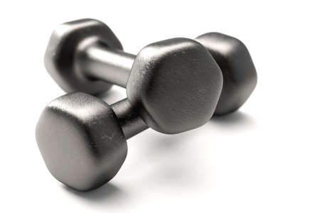 Dumbbell isolated over a white background.の写真素材