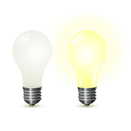 Light bulbs standing over a white background. のイラスト素材