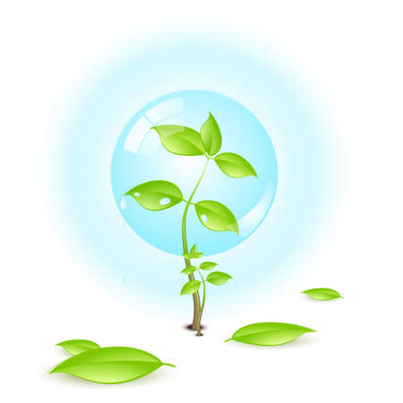 Environmental conceptual illustration isolated over a white background.のイラスト素材