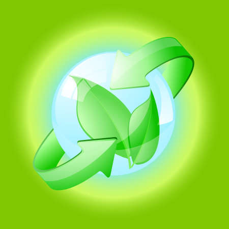 Environmental conceptual illustration over a green background. のイラスト素材