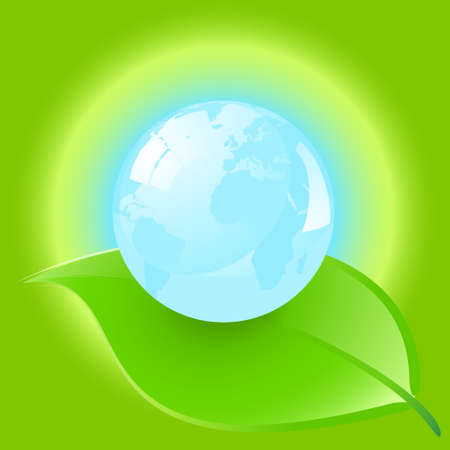 Environmental conceptual illustration over a green background. のイラスト素材