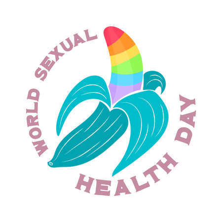 Safe sex concept, world sexual health day, lgbt flagのイラスト素材